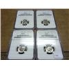 Image 1 : 4 NGC MS65 ROOSEVELT DIME SLABS