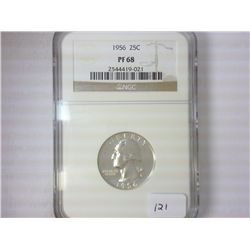 1956 WASHINGTON SILVER QUARTER NGC PF68
