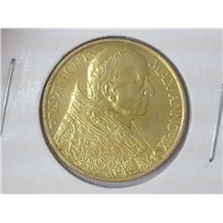 1930 VATICAN GOLD 100 LIRE .2546 OZ. AGW