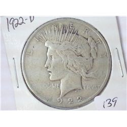 1922-D PEACE SILVER DOLLAR