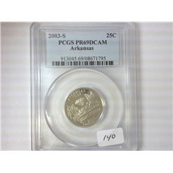 2003-S ARKANSAS QUARTER PCGS PR69 DCAM