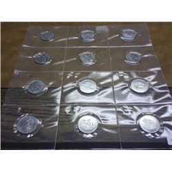 1867-1992 CANADIAN PROVINCE 25 CENT SET (UNC)