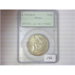 1918 LINCOLN COMMEMORATIVE HALF PCGS MS62