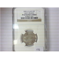 2005-S WEST VIRGINIA QUARTER NGC PF69 ULTRA CAMEO