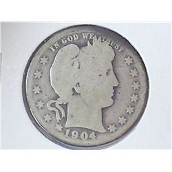 1904-O BARBER QUARTER