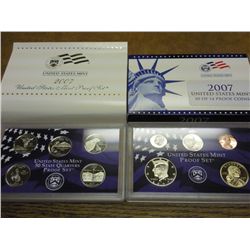PARTIAL 2007 US PROOF SET (WITH BOX)