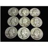 Image 1 : 9 ASSORTED 30'S WASHINGTON SILVER QUARTERS