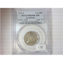 2002-S LOUISIANA QUARTER PCGS PR69 DCAM