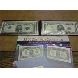 $5 CURRENCY COLLECTION 1934-D SILVER CERTIFICATE &