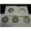Image 1 : 1908,08-D,09-D,15-D & 16 BARBER QUARTERS 5 COINS