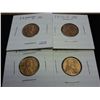 Image 1 : 1937-D,39-P,40 & 47 LINCOLN CENTS (RED BU)