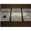 Image 1 : 1991-P,96-D & 98-P ROOSEVELT DIMES NGC MS66 3 SLAB