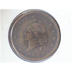 1863 CIVIL WAR TOKEN "ARMY & NAVY"