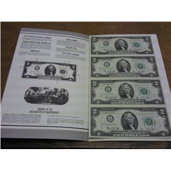 UNCUT SHEET OF 4-1976 $2 FRN'S CRISP UNC