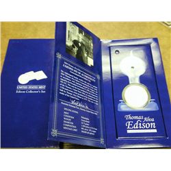 2004 EDISON COLLECTORS SET UNC SILVER DOLLAR