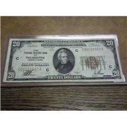 1929 $20 NATIONAL CURRENCY PHILADELPHIA, PA