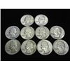 Image 1 : 10 ASSORTED 50'S WASHINGTON SILVER QUARTERS