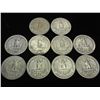 Image 2 : 10 ASSORTED 50'S WASHINGTON SILVER QUARTERS