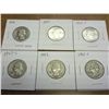 Image 1 : 6 ASSORTED 40'S WASHINGTON SILVER QUARTERS