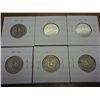 Image 2 : 6 ASSORTED 40'S WASHINGTON SILVER QUARTERS