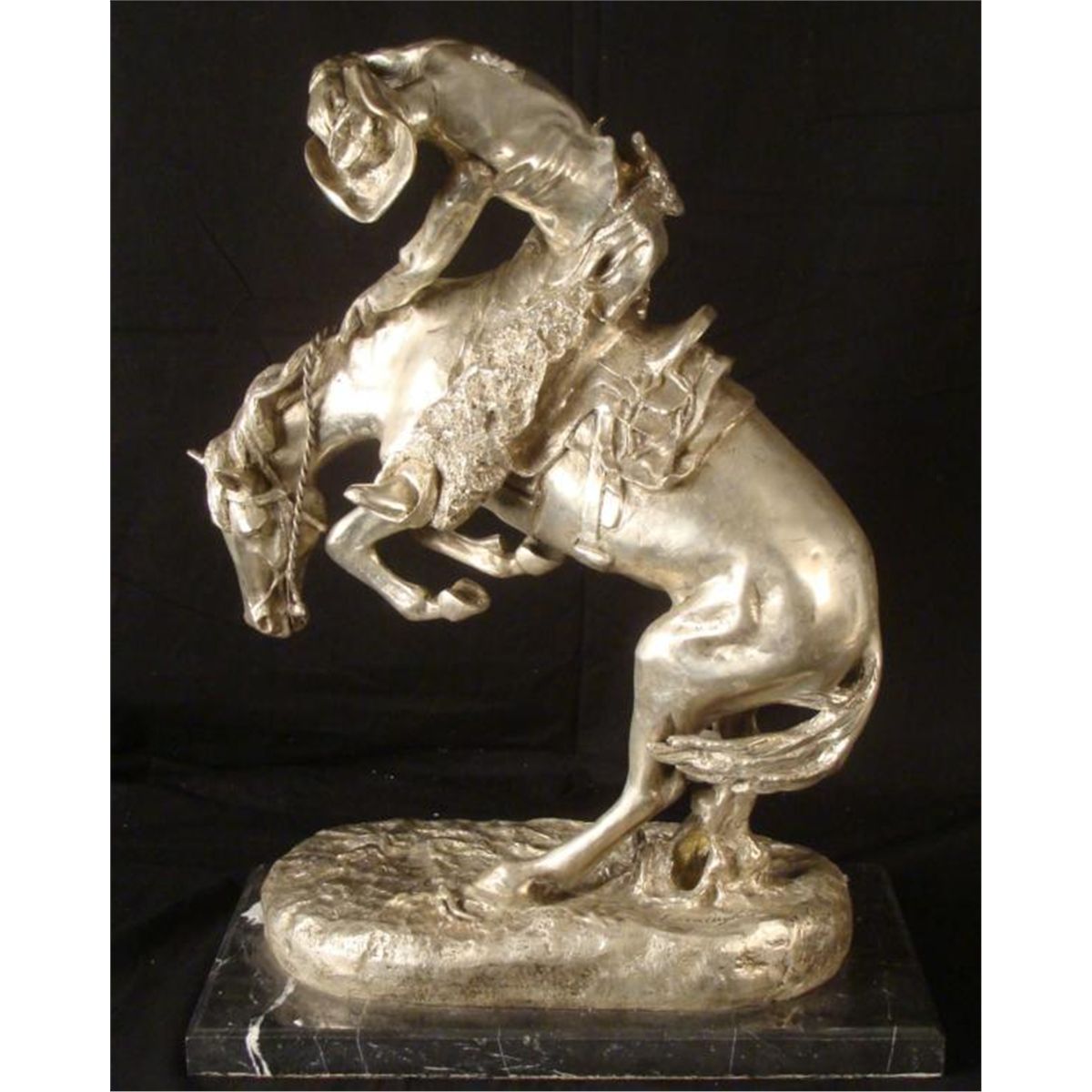 Frederic Remington Sculpture Cowboy on Horse Recast