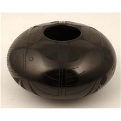 Octavio Andrew Black Art Pottery Olla Seed Pot Signed