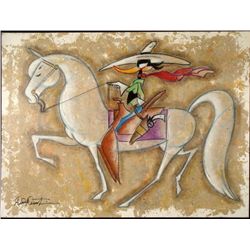 Dick Duerrstein Original Daffy Duck on Horse Painting