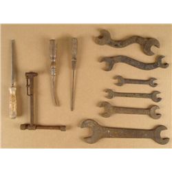 10 Vintage Antique Tools - Wrench Screw Driver Wedge