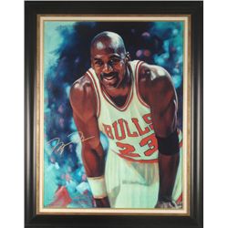 Michael Jordan Signed Art Print Framed -Court Jester