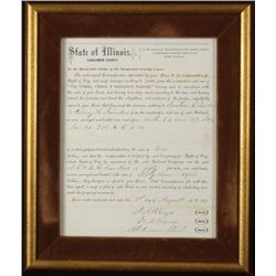 ORIG 1870 SANGAMON COUNTY ILLINOIS RAILROAD DOCUMENT