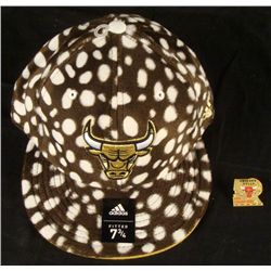 Addidas Fitted Hat 5x Championship Pin Chicago Bulls