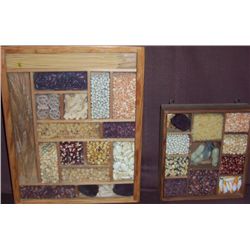 2 Curio Cabinets Shadow Box Display w/ Grains, Pasta