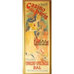 1891 Original Cheret French Poster Casino de Paris Huge
