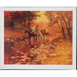 LE Ray Burdzinski Trail Riders Cowboy Horses Art Print
