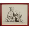 Image 1 : Bob Giese Signed Art Print Parade Two Children Frmd