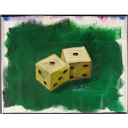 Dick Duerrstein Originl Canvas Painting Snake Eyes Dice