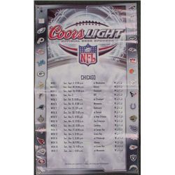 Chicago Bears 2005 Schedule Coors Football Banner Sign