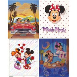 4 Disney Prints: Mickey & Minnie Mouse Love Play Car