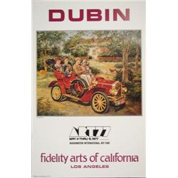 Lee Dubin SUNDAY DRIVE Antique Buick Art Poster Signed