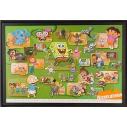 NICKELODEON 25th ANNIVERSARY Print Framed 45 Characters