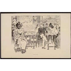 Charles Gibson Girl Orig Book Print 1896 BLACK CAT