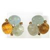 Image 1 : 18K Yellow Gold Multi-colored Stones Diamond Earrings