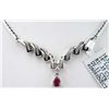 Image 1 : Platinum Diamond Ruby Necklace