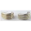Image 2 : 18K Yellow Gold & Silver Earrings