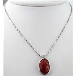 Platinum Diamond Coral Necklace