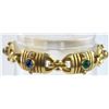 Image 1 : 18K Yellow Gold Multi colored stone and diamond bracelet