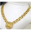 Image 1 : 18K Yellow Gold Diamond Coin Necklace