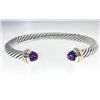 Image 1 : David Yurman Silver,14K Gold, Amethyst Bangle.