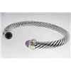 Image 3 : David Yurman Silver,14K Gold, Amethyst Bangle.