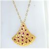 Image 1 : Coera 18K Yellow Gold, Ruby & Diamond Necklace